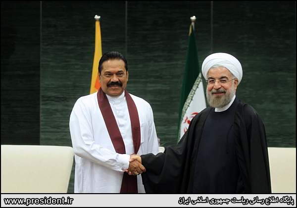 Iran president Rouhani and Sri Lankan president meeting in China