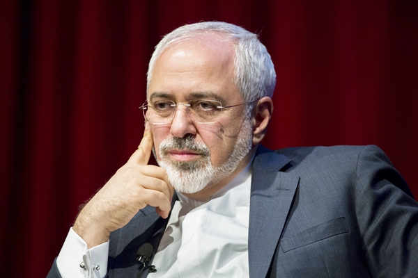 Iranian Foreign Minister Mohammad Javad Zarif speaks at the New York University (NYU) Center on International Cooperation in New York