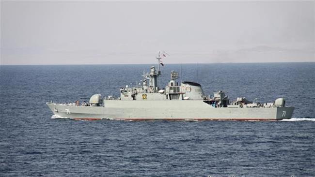The file photo shows the Iranian Navy’s Alvand destroyer.