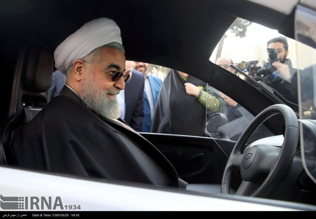 Iranian President TestDrives Homegrown Electric Car Iran Front Page