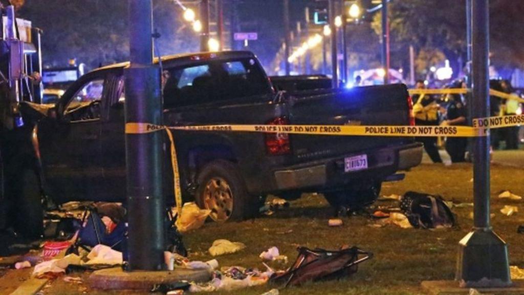 Truck Rams Crowd in New Orleans