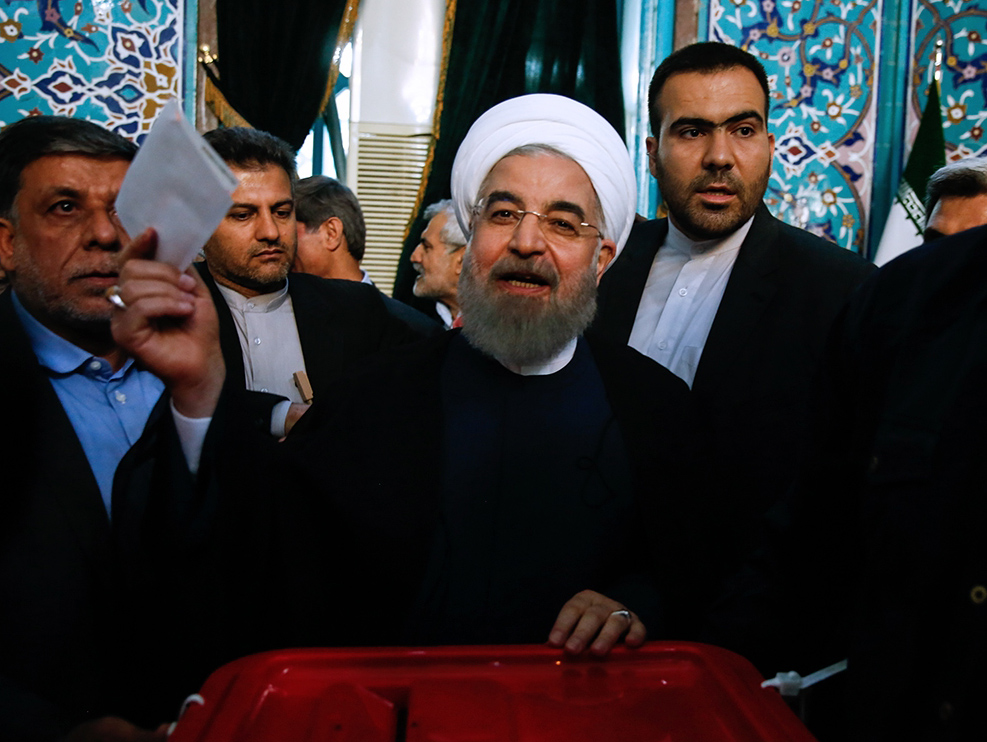 Incumbent President Rouhani Votes in Iran Elections