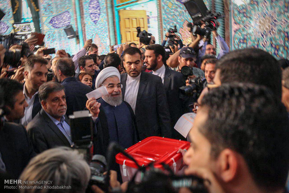 Incumbent President Rouhani Votes in Iran Elections