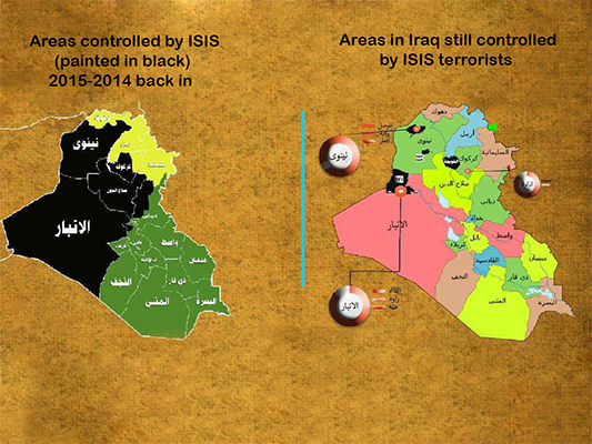 Map Shows Iraqi Areas Retaken from ISIS in Past Years