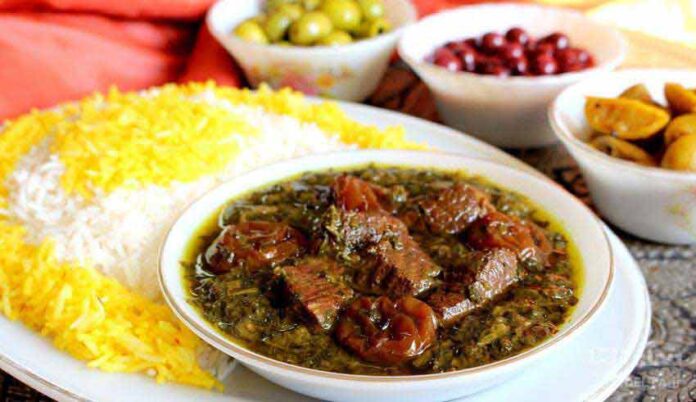 Prune-Spinach Stew A Tasty, Traditional Iranian Meal Prune-Spinach Stew A Tasty, Traditional Iranian Meal