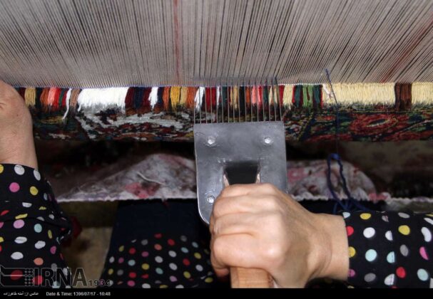 Local Women in Iran Make a Living by Carpet Weaving