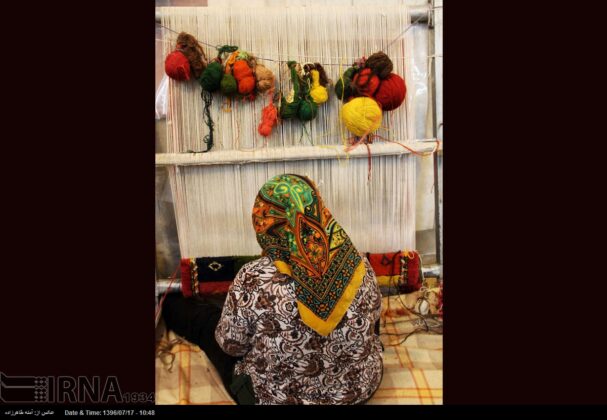 Local Women in Iran Make a Living by Carpet Weaving
