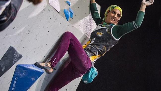 Iranian Woman Wins Gold at Asian Rock Climbing Cup