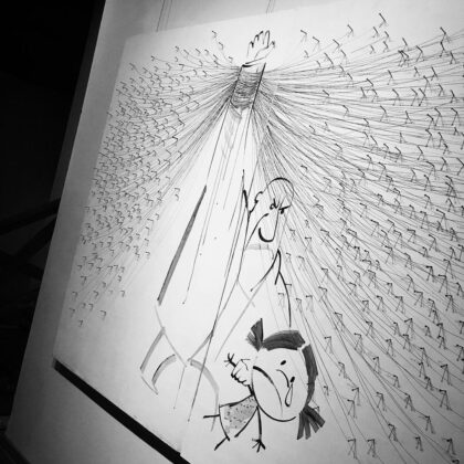 Iranian Painter Uses Nails to Create Artwork on Violence against Children