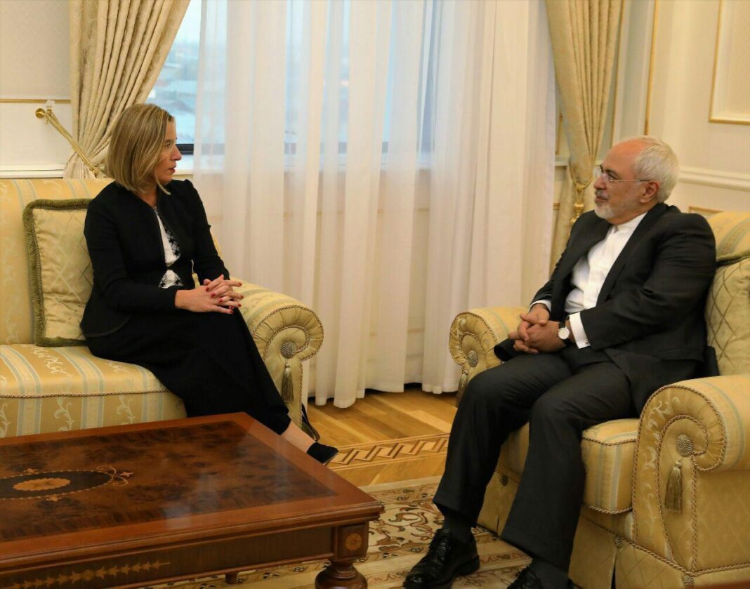 EU’s Mogherini, Iran’s Zarif Meet in Uzbekistan