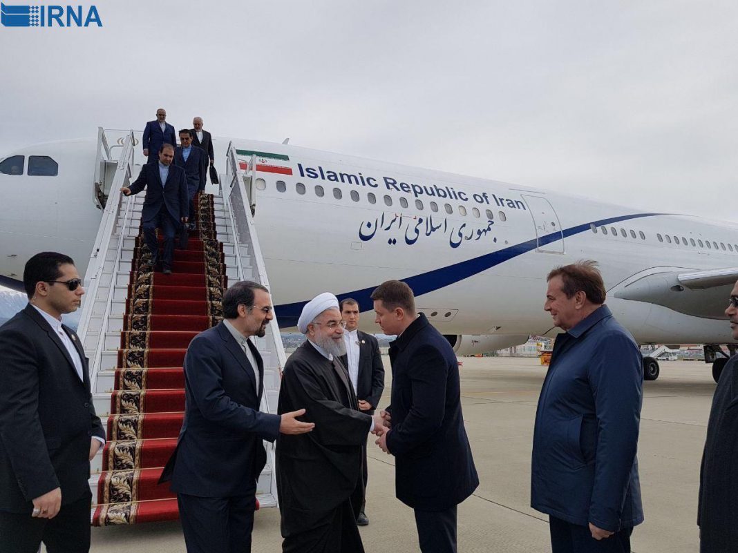 الرئيس روحاني يصل الى سوتشي الروسیئ للمشاركة في القمة الثلاثية