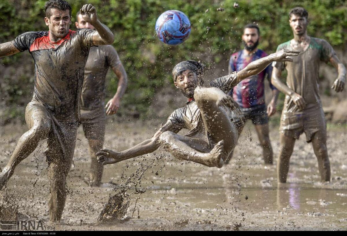 Iranian Customs in Photos: Football Match in Rice Farms