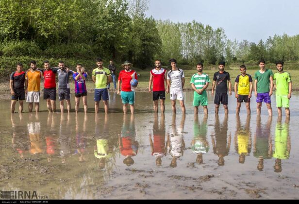Iranian Customs in Photos: Football Match in Rice Farms