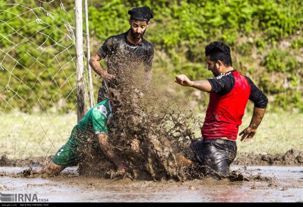 Iranian Customs in Photos: Football Match in Rice Farms
