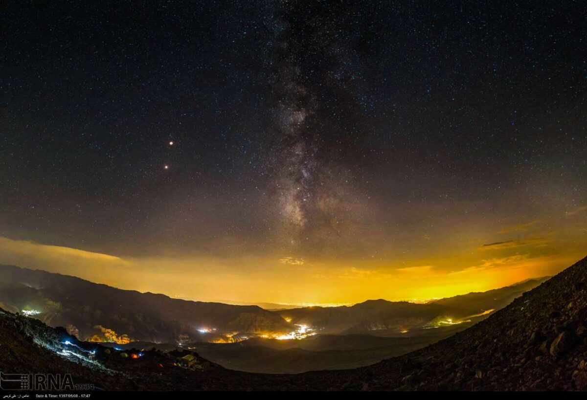 Moon Eclipse Catches Eyes in Mount Damavand