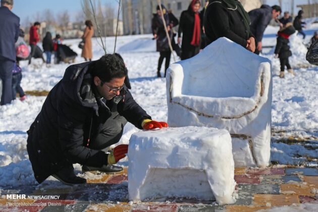 Snow Sculpture Festivals Held in Iran’s Tabriz, Ardabil