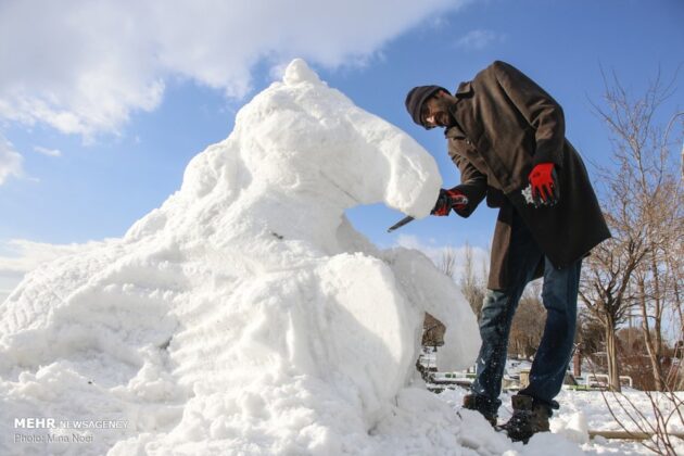 Snow Sculpture Festivals Held in Iran’s Tabriz, Ardabil
