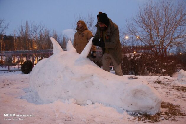 Snow Sculpture Festivals Held in Iran’s Tabriz, Ardabil