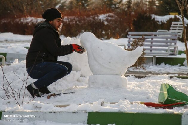 Snow Sculpture Festivals Held in Iran’s Tabriz, Ardabil