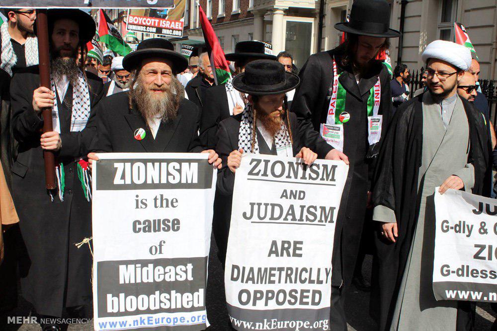 Jewish rabbis attend International Quds Day rallies in London on July 3, 2016. / Photo by Mehr news agency