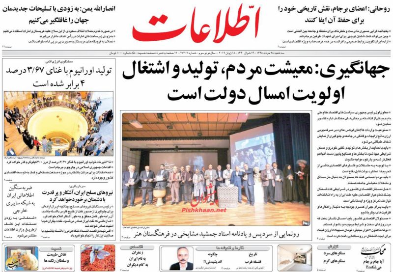 A Look at Iranian Newspaper Front Pages on June 18