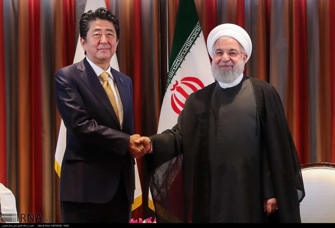 Japanese Prime Minister Shinzo Abe and Iran president Hassan Rouhani