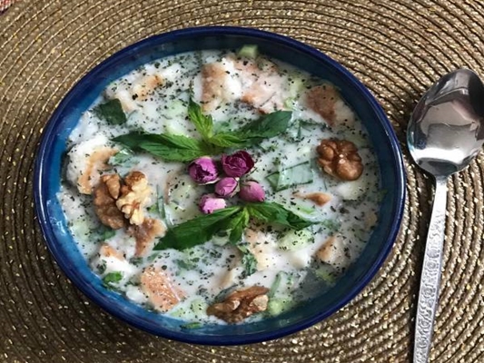 Chilled Yogurt Soup, Delicate Persian Dish for Hot Days