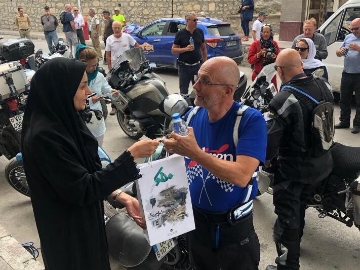 Tourists Taking Motorcycle Tour from Paris to Isfahan
