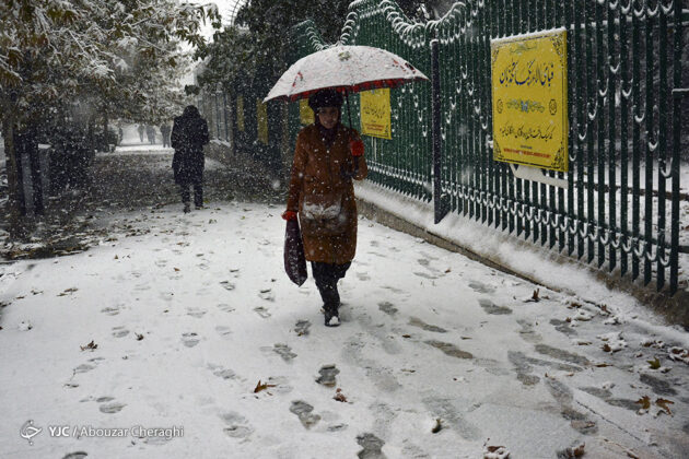 Tehran Citizens Surprised by First Autumn Snowfall