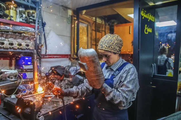 Two Iranian Girls Training to Become Mechanics