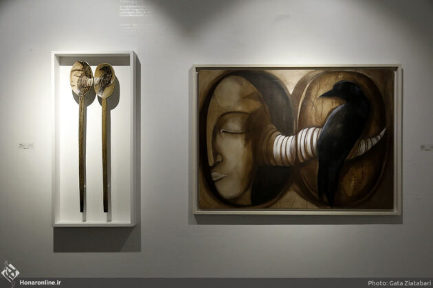 Art Exhibition Features Mythical Figures on Wooden Spoons