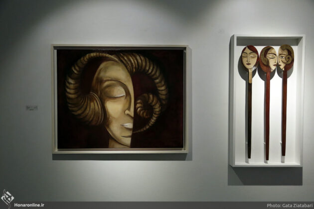 Art Exhibition Features Mythical Figures on Wooden Spoons