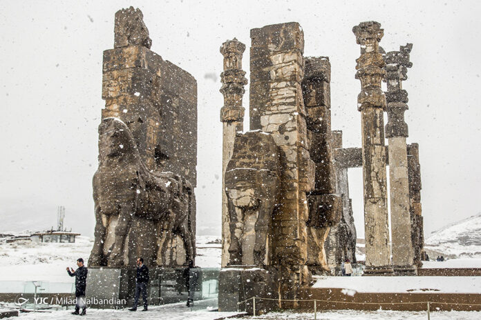 Persepolis World Heritage Site Blanketed with Snow