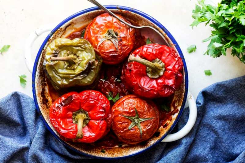 Recipe for Dolma Pepper using microwave