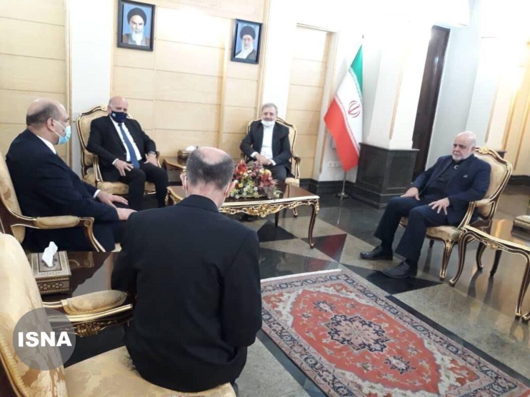 Iraqi Foreign Minister Fuad Hussein arrives in Tehran on Sep. 26, 2020