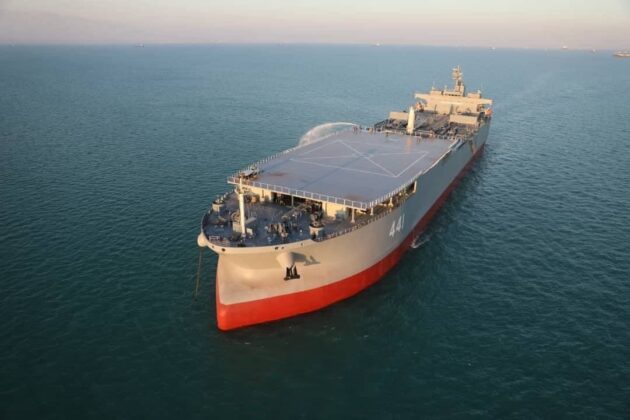 Makran Forward Base Ship Joins Iran’s Navy Fleet