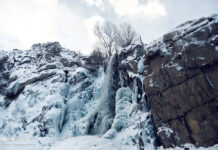 In Photos: Ganjnameh Waterfall of Hamadan Freezes