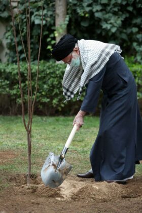 Ayatollah Khamenei Plants Sapling on Arbour Day