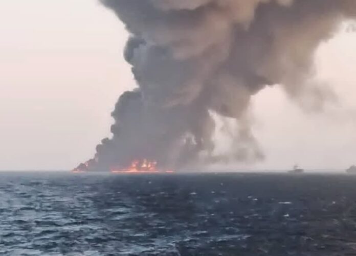Iran's Biggest Navy Ship Kharg Catches Fire, Sinks in Sea of Oman