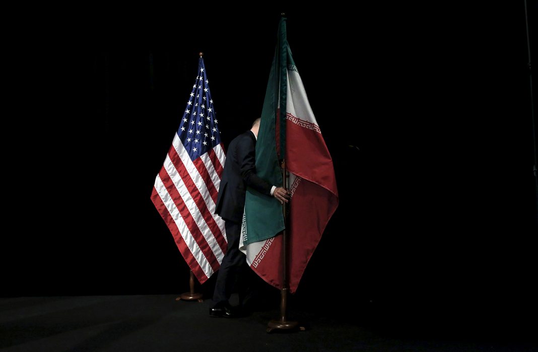 Iran US Flags