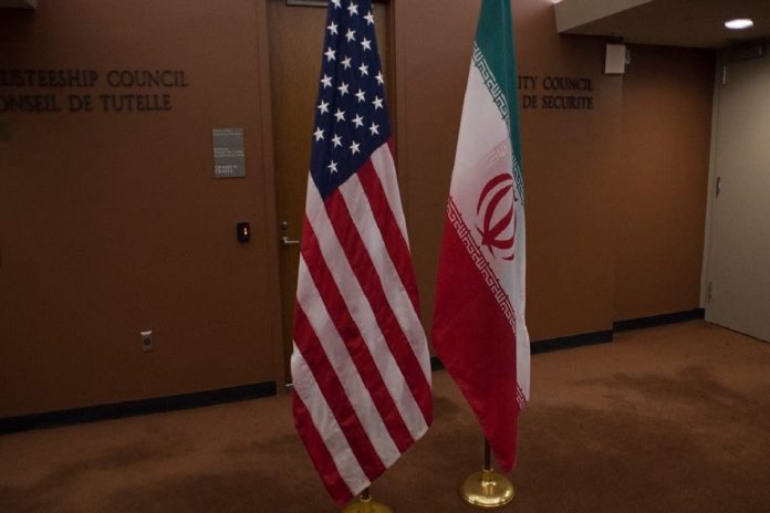 Iran US Flags