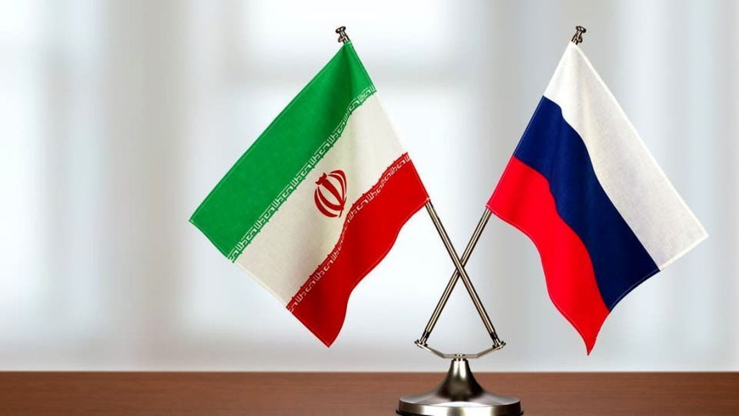 Iran and Russia Flags