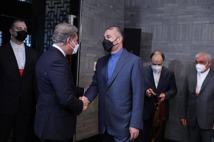 Hossein Amir Abdollahian and Shah Mahmood Qureshi