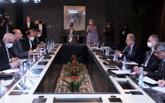 Iran and Russia FMs Amir Abdolahian and Lavrov