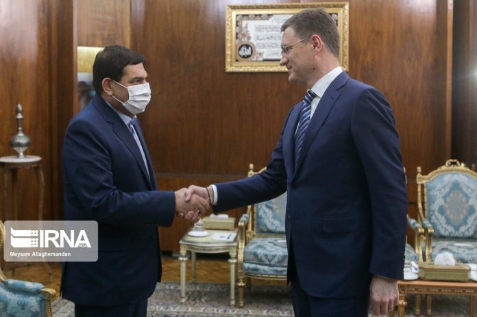 Iran and Russian officials Mokhber and Novak