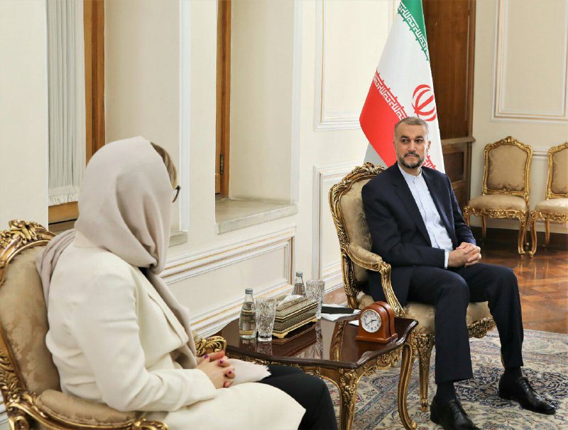 Iran Foreign Minister Hossein Amir Abdollahian & Velislava Petrova, Bulgaria’s Deputy Foreign Minister