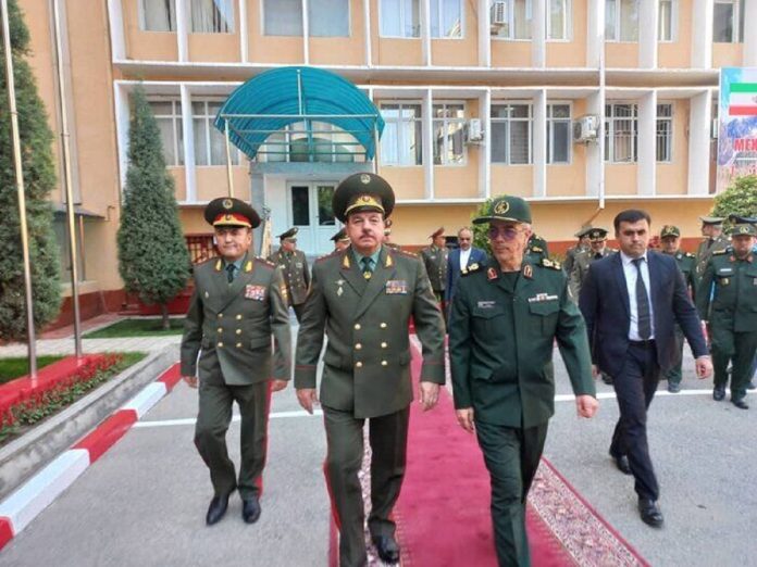 Chief of Staff of Iranian Armed Forces Major General Mohammad Bagheri and Defense Minister of Tajikistan Sherali Mirzo