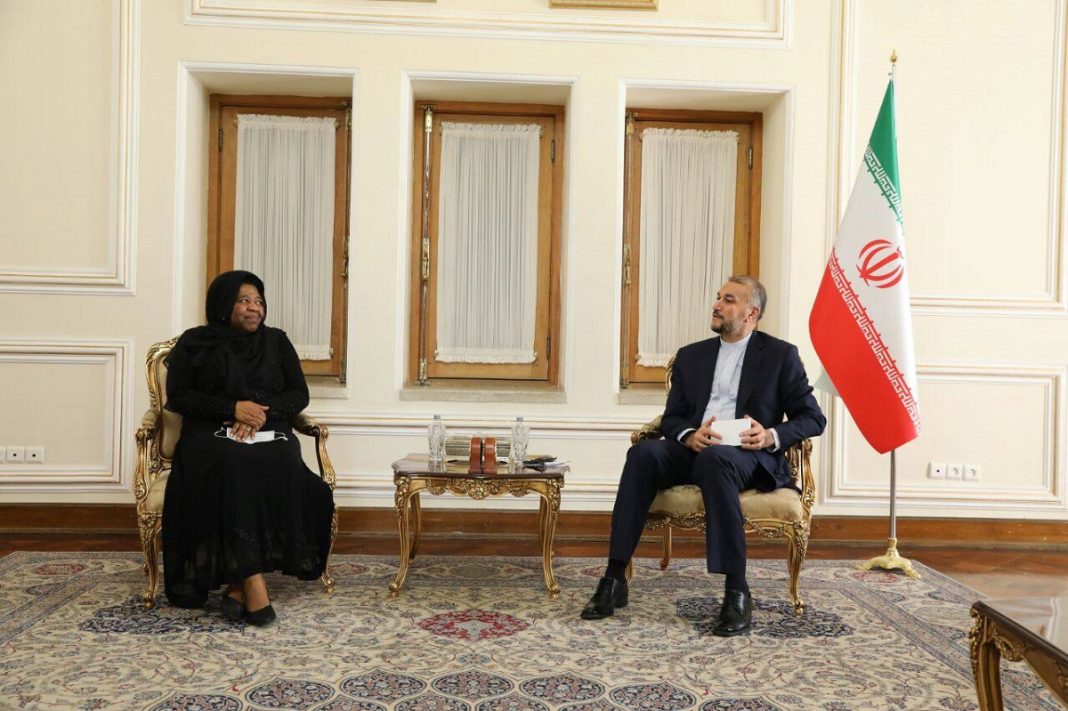 Iran FM Hossein Amir Abdolahian & South Africa's Deputy Minister of International Relations and Cooperation Candith Mashego-Dlamini