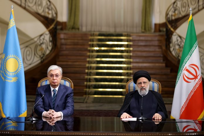Iran and Kazakh Presidents Ebrahim Raisi & Kassym-Jomart Tokayev