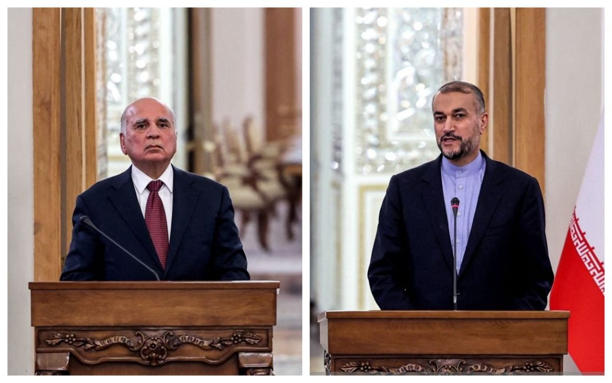 Iran, Iraq FMs discuss implementing security deals 1 Iran and Iraq FMs Hossein Amirabdolahian & Fuad Hussein